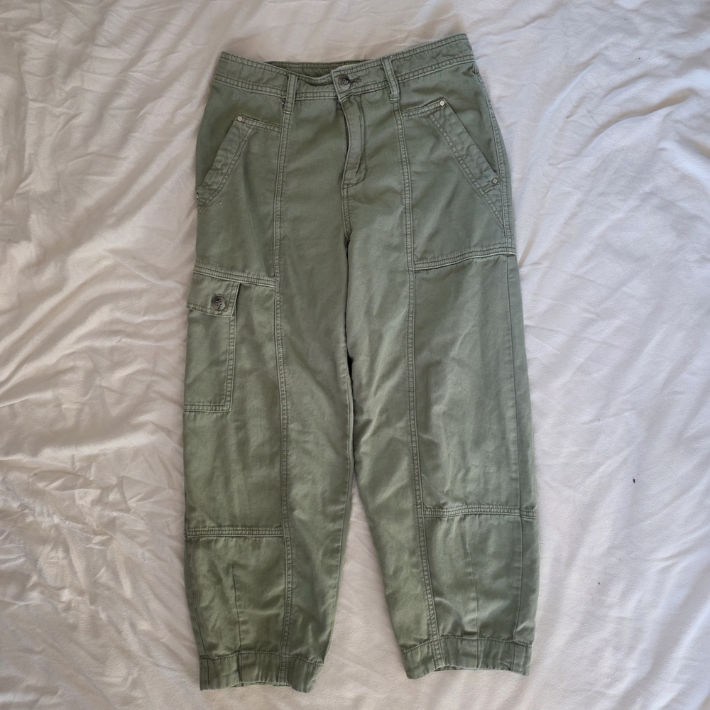 โ๐ฟ Anthropologie Olive Green Cotton Cargo Jogger Style Trouser Pants